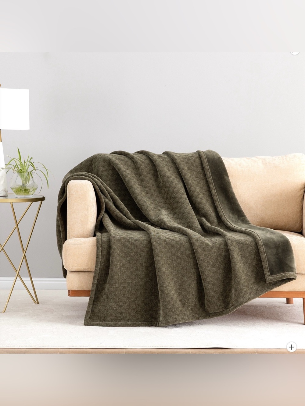 Berkshire Olive Green Cozy Throw Blanket